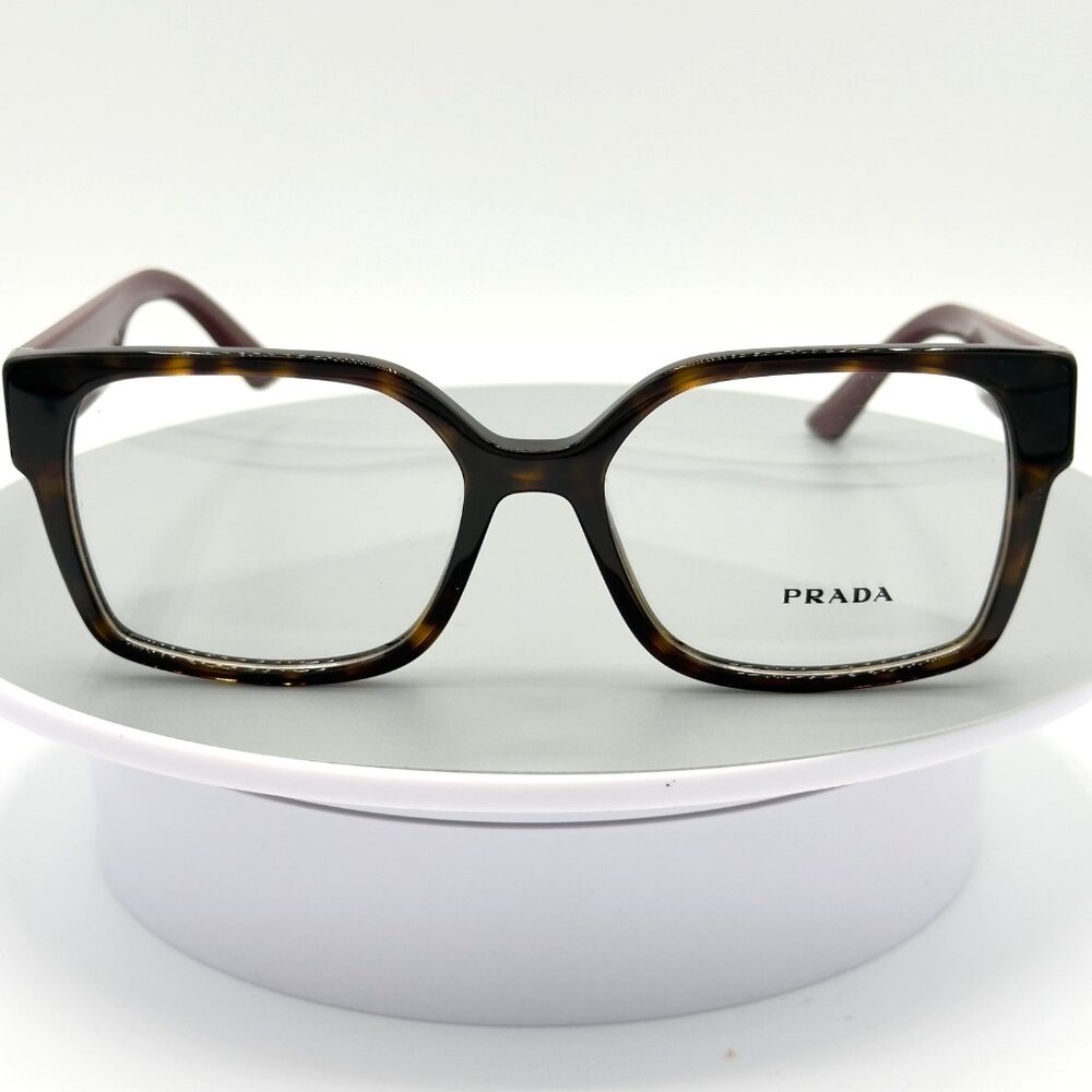Prada Eyeglasses Frames CPR 10 W 2AU-1O1 Tortoise Red Square Full Rim 54-17-140 - Picture 2 of 11